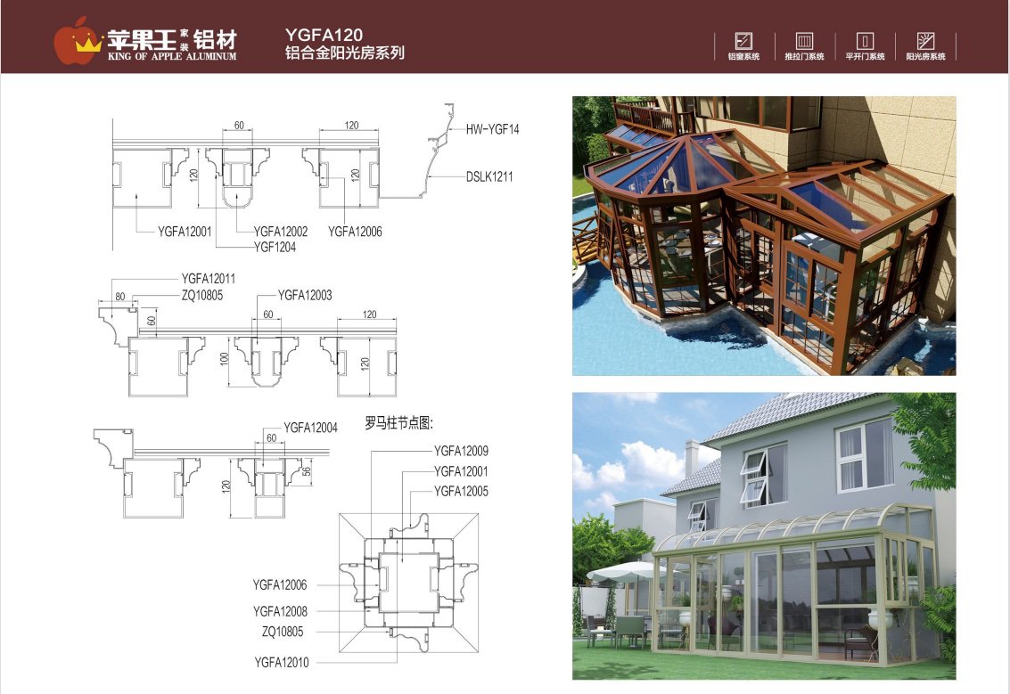 YGFA120鋁合金陽光房