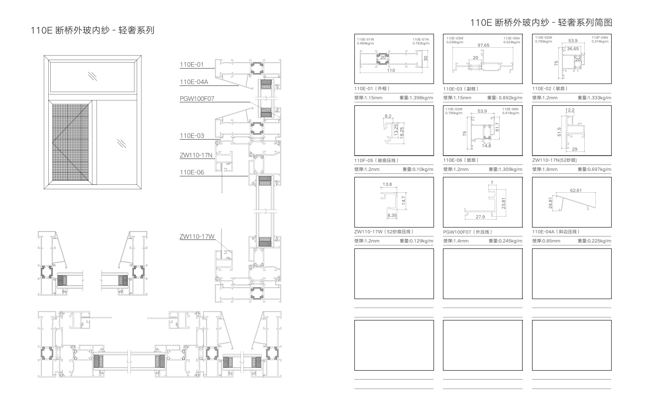 110E平開窗-輕奢系列